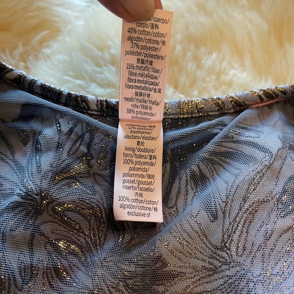 Original Victoria's Secret Dream Angel Shine Brocade Ruffle Bodysuit mesh back S - Picture 10 of 15